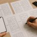 A developer sketching mobile app wireframes with a smartphone mockup