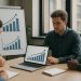 A B2B marketing team analysing growth charts in a modern office